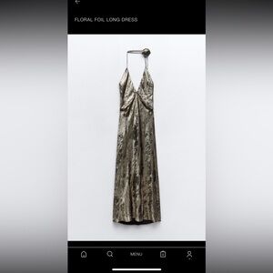 Gold Zara dress with flower choker